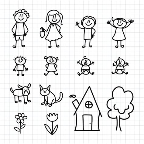 Premium Vector Hand Drawn Stickman Collection