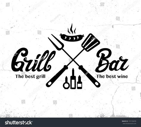 Vintage Grill Bar Logo Design Grange Print Royalty Free Stock Vector 737159476