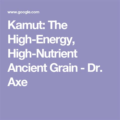 Kamut The High Energy High Nutrient Ancient Grain Dr Axe Boost Energy High Energy Dr Axe