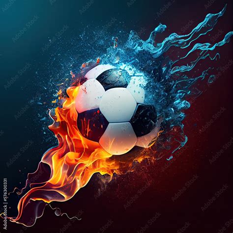 Soccer Ball Fire And Water Stock Illustration Adobe Stock