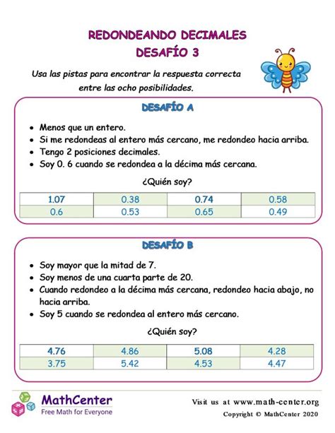 Math Center Quinto Grado Hojas De Trabajo Fracciones Y N Meros