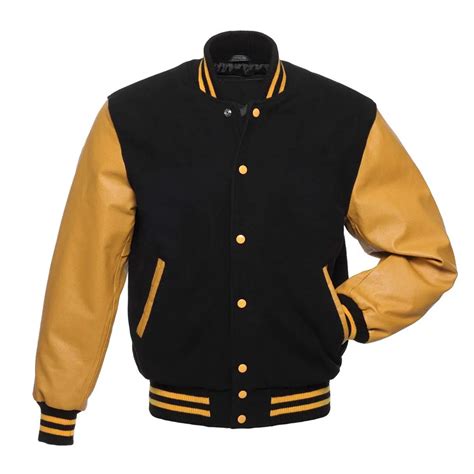 Best Black And Gold Varsity Letterman Jacket Vm