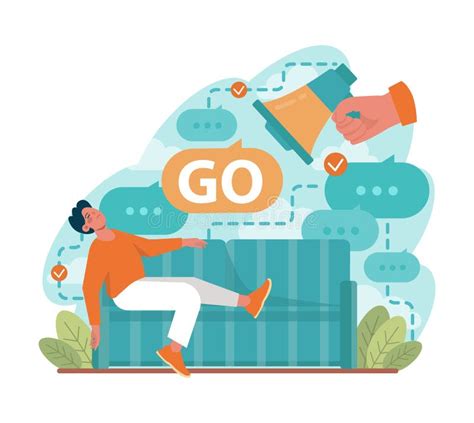 Motivation Concept. Motivated Person Setting and Achieving a Goal Stock Vector - Illustration of ...