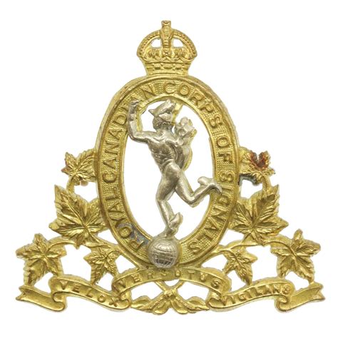 Royal Canadian Corps Of Signals Cap Badge Kings Crown