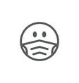 Smile Emoji Wearing Face Mask Coronavirus Vector Image