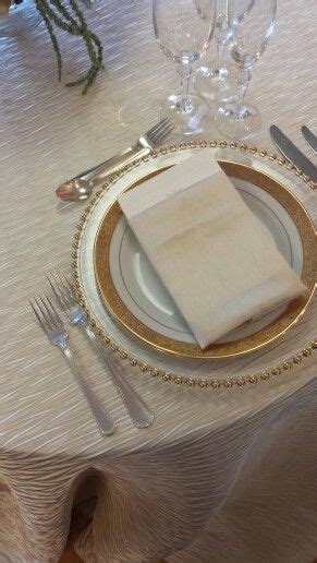 Gold Beaded Charger With Majestic Gold China On Brilliance Ivory