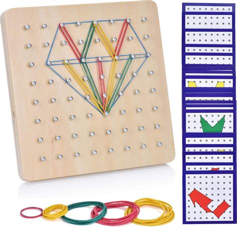 Ulikey Wood Geoboard Set Geometry Board Montessori Board Wood Toy