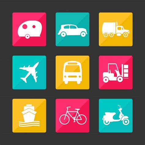 Transportation Icons Design Elements Stock Vector Iconspro 6506786