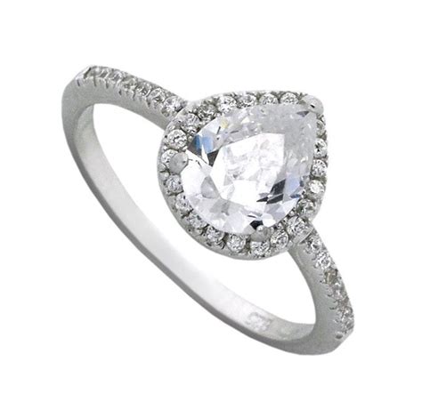 Cubic Zirconia Pear Shaped Engagement Rings Engagement Ring Shapes