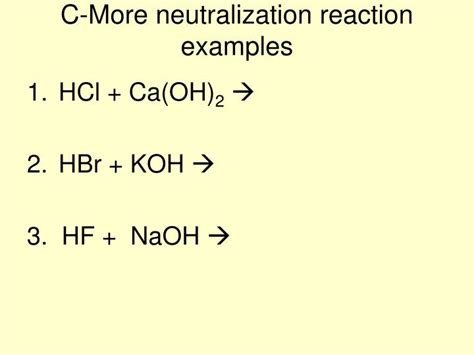 PPT - Neutralization reaction PowerPoint Presentation - ID:5606533