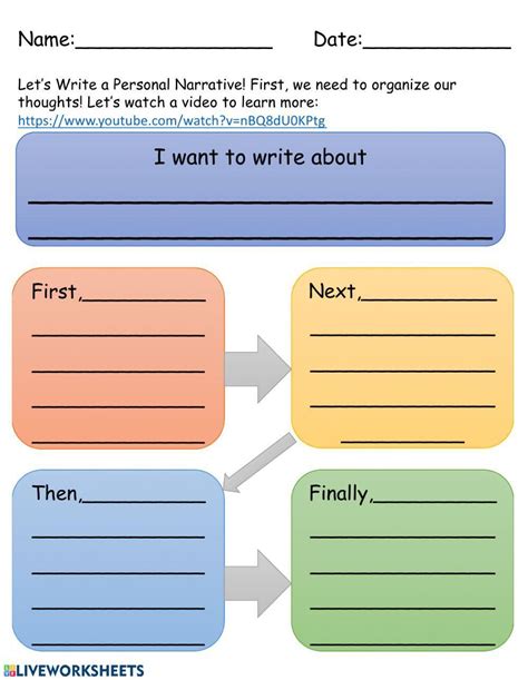 Free Personal Narrative Templates Graphic Organizer Worksheets Library