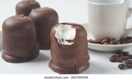 White Chocolate Krembo On Table Chocolatecoated Stock Photo 2057445944 ...