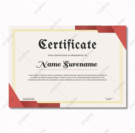 Elegant Red Certificate Template Template Download On Pngtree