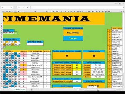 PLANILHA DA TIMEMANIA Atualizada Para 30 Dezenas Garantia De QUINA