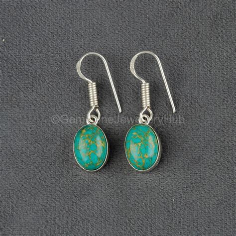 Wedding T For Her 925 Silver Natural Arizona Tourquise Dropdangle Earrings Ebay