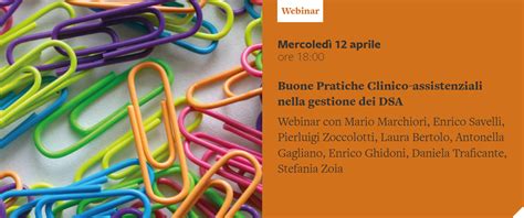 Webinar Buone Pratiche Clinico Assistenziali Nella Gestione Dei Dsa