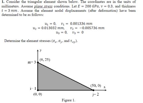 Solved 1 Consider The Triangular Element Shown Below The Chegg