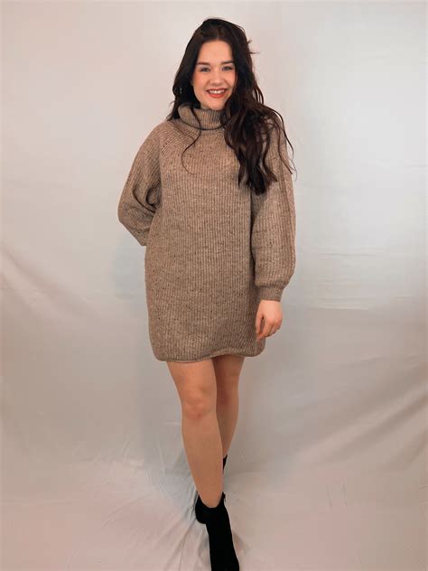 Chunky Turtleneck Sweater Dress Love Violet Boutique