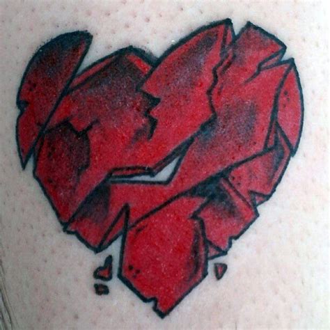 40 Broken Heart Tattoo Designs For Men Split Ink Ideas