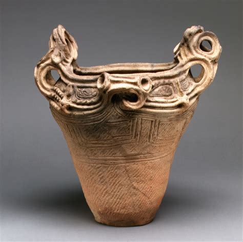 “Flame-rimmed” deep bowl (kaen doki) | Japan | Middle Jomon period (ca ...