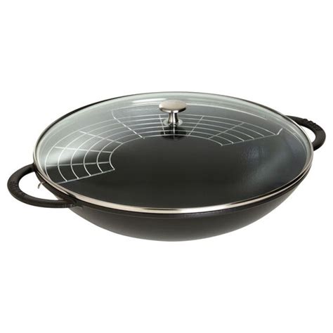 Staub Cast Iron Wok, 6-quart, Black Matte (1313923) - Plant Based Pros