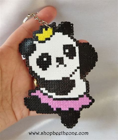 Perler Hama Bead Panda Kawaii Keychain 3 Designs Made To Order Etsy