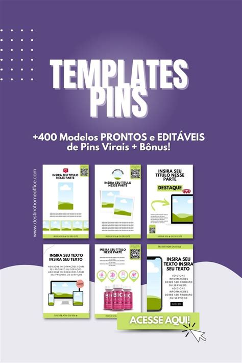 Templates Editáveis Pinterest Tenha acesso a mais de 400 Modelos