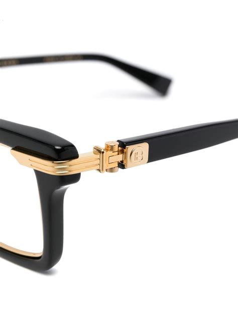 Balmain Eyewear Square Frame Optical Glasses Black Farfetch Uk