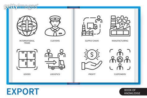 Export infographics linear icons collection 이미지 1486725415 게티이미지뱅크