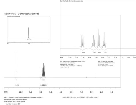 Solved Assignment Of Ih Nmr Spectra Of Chlorobenzaldehyde Chegg