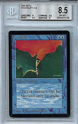 MTG Beta Invisibility BGS Graded 8 5 NM MT Card Magic The Gathering