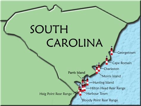 South Carolina Lighthouse Map