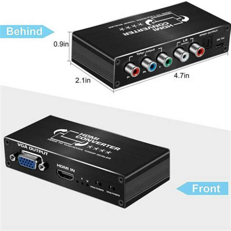 Hdmi To Vga Component Ypbpr Rgb Adapter Converter Scaler P Toslink