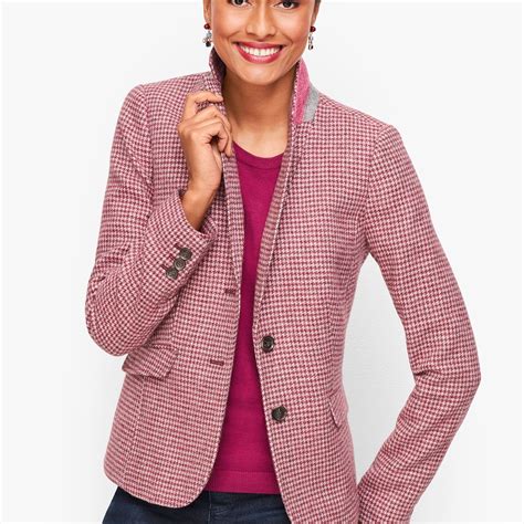 Shetland Wool Blazer Houndstooth Talbots Shetland Wool Autumn Sales Classic Style Women