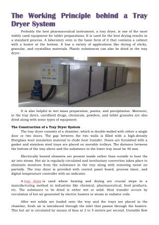 PPT The Working Principle Behind A Tray Dryer System PowerPoint