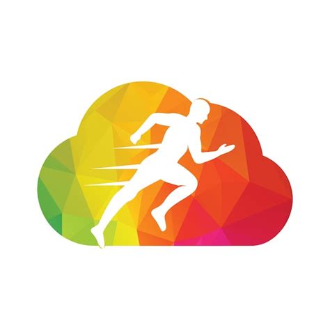 Diseño vectorial del logotipo de carrera y maratón símbolo vectorial