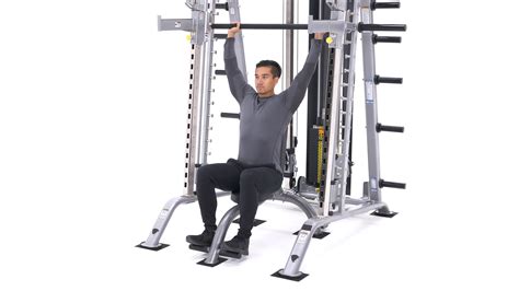 Smith Machine Behind The Neck Press Exercise Videos And Guides