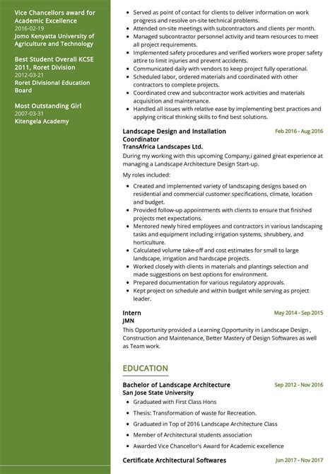 Landscape Designer Resume Image To U