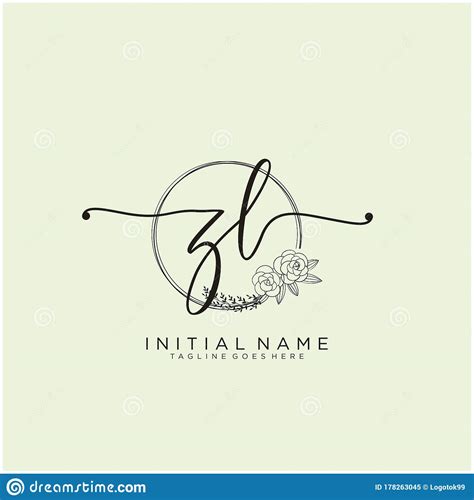 ZL Letter Initial Beauty Monogram And Elegant Stock Vector