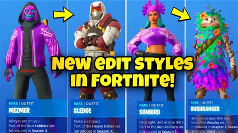 New Edit Styles For Sunbird Mezmer Bushranger Heist And Sledge Skins