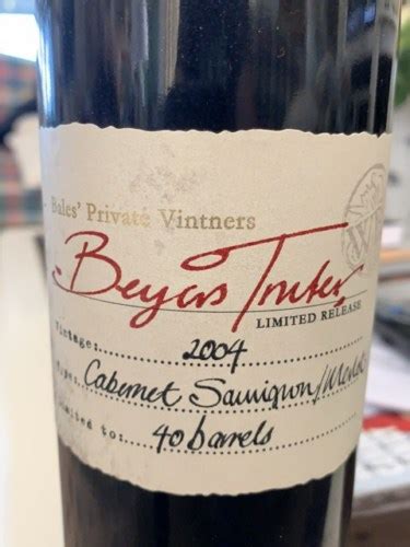 Wade Bales Beyus Tucker Bales Private Vintners Limited Release