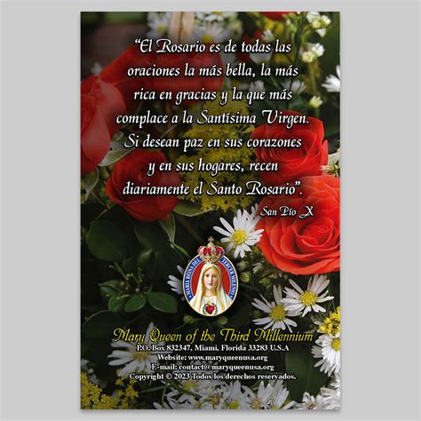 Oraciones del Rosario – Prayers of the Rosary – Mary Queen of the Third Millennium | Devotionals