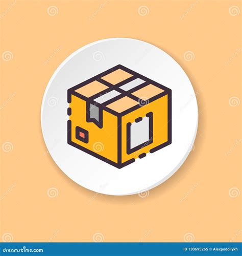 Flat Icon Box Concept Parcel Export Import Stock Vector