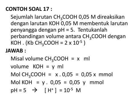 Contoh Soal Larutan Penyangga Ppt