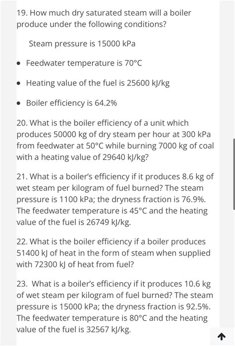 Solved How Much Dry Saturated Steam Will A Boiler Produce Under