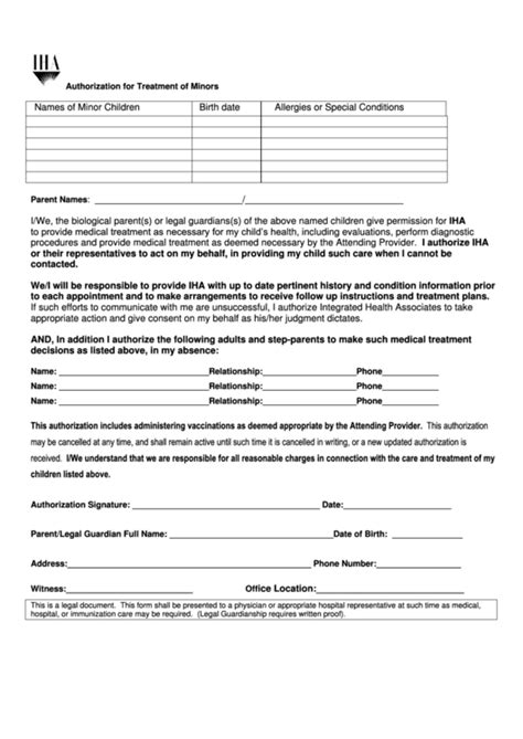 Consent To Treat Form Printable Printable Forms Free Online