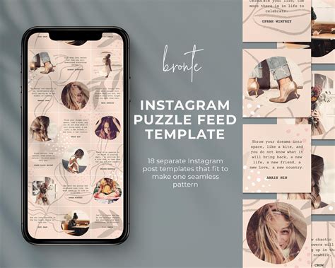 Instagram Puzzle Feed Template Instagram Canva Template Etsy