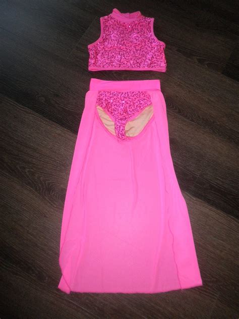 Mc Preloved Solo Studio Hot Pink Piece Sequin Lyrical Costume Size