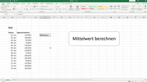 Excel Basics Mittelwert Berechnen Youtube