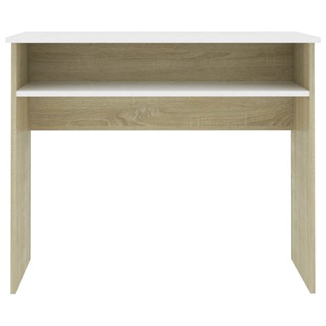 TMISHION Bureau Blanc et chêne sonoma 90x50x74 cm Aggloméré Cdiscount